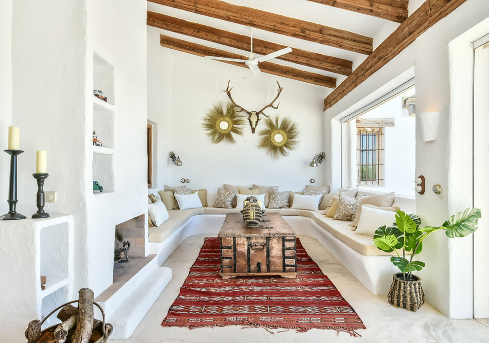 Design ideas for a mediterranean living room in Other.