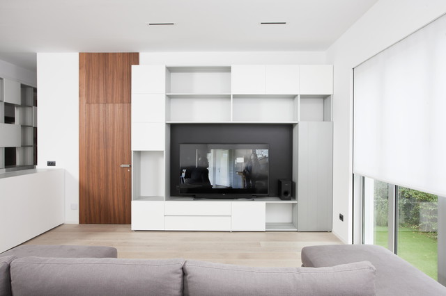 Armario salón con puertas, cajones y hueco Tv - Contemporary - Living Room  - Barcelona - by CUBOX | Houzz IE