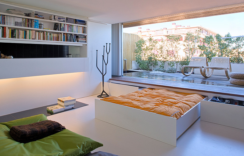 Design ideas for a small contemporary living room in Alicante-Costa Blanca.