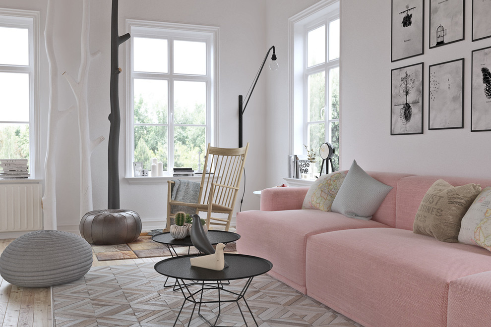 Idéer för mellanstora minimalistiska separata vardagsrum, med ett finrum