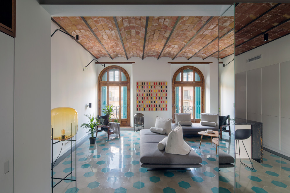 Inspiration for a mediterranean living room in Barcelona.