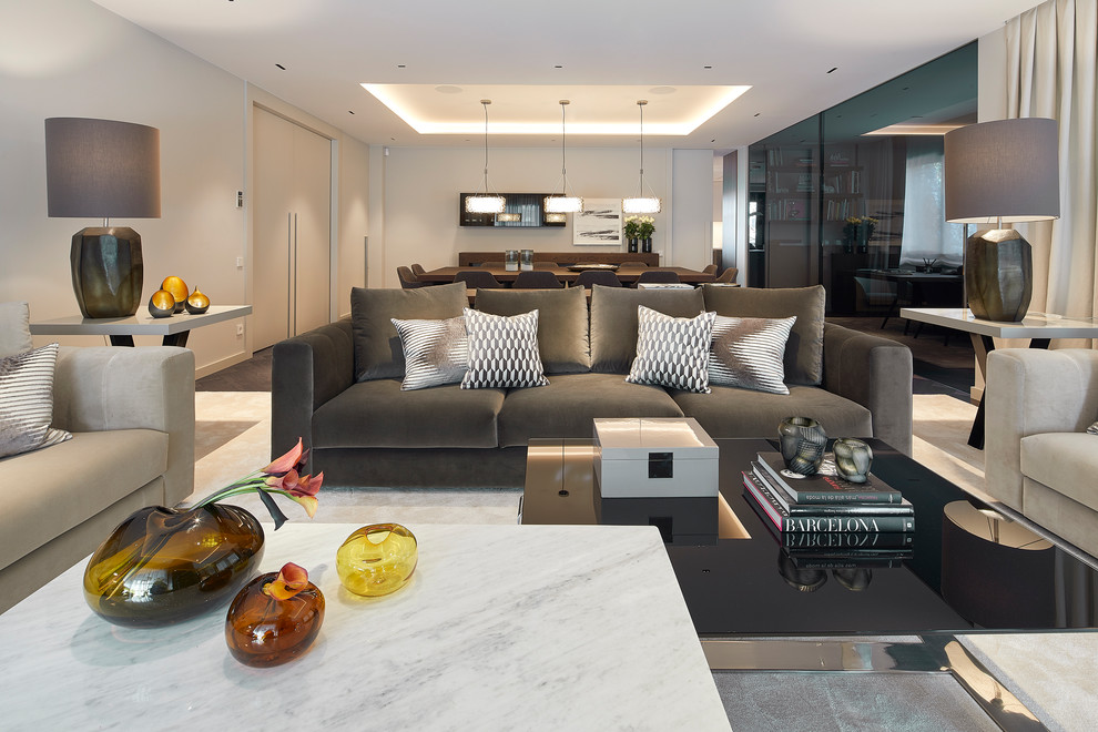 Inspiration for a contemporary living room in Barcelona.
