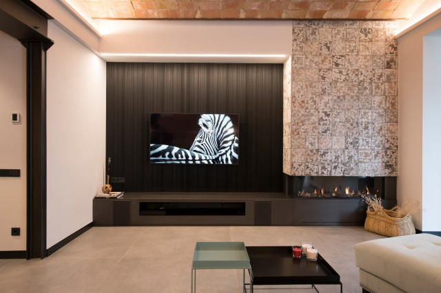 Mueble TV con chimenea - Industrial - Living Room - Other - by Sincro |  Houzz