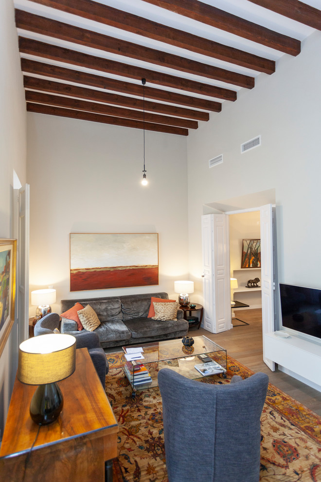 Design ideas for a medium sized scandi living room in Malaga.