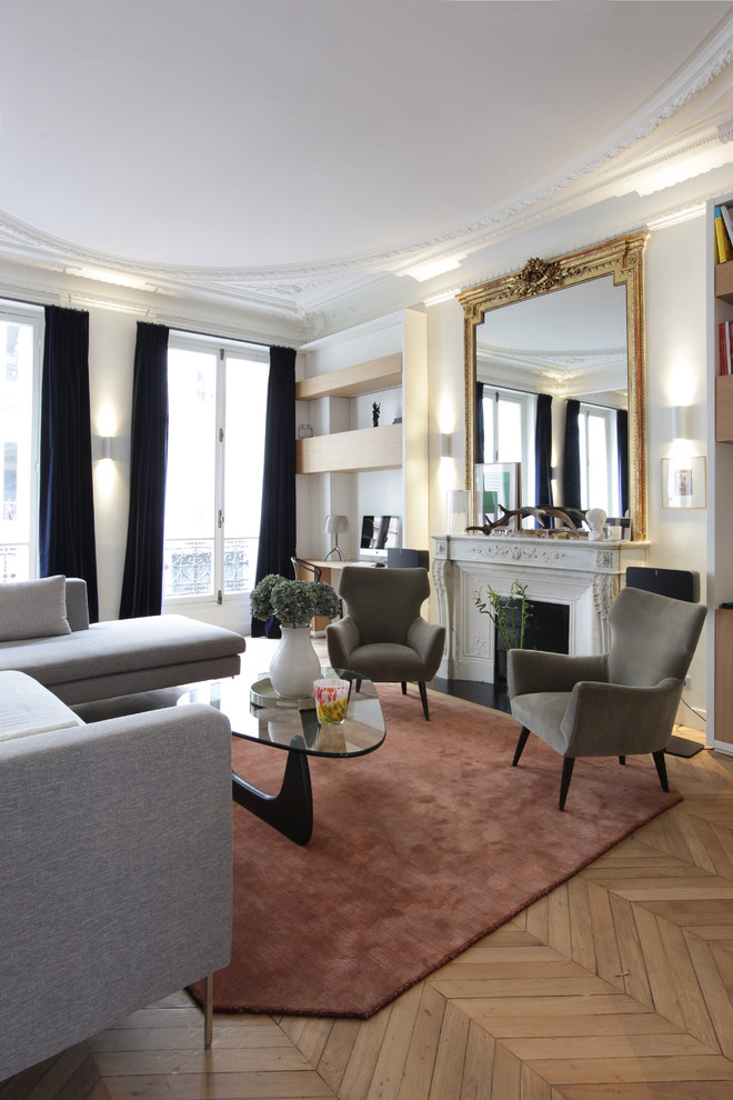 Scandi living room in Paris.
