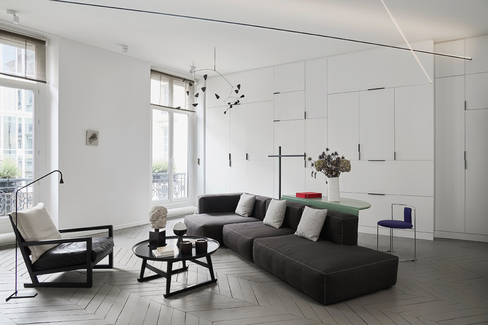 Small scandinavian living room in Paris.
