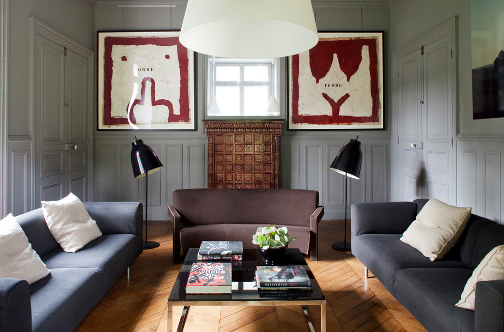 Photo of a contemporary living room in Brest.