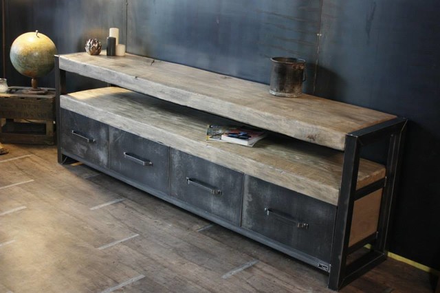 Buffet bois brut - Industrial - Living Room - Angers - by MICHELI Design |  Houzz