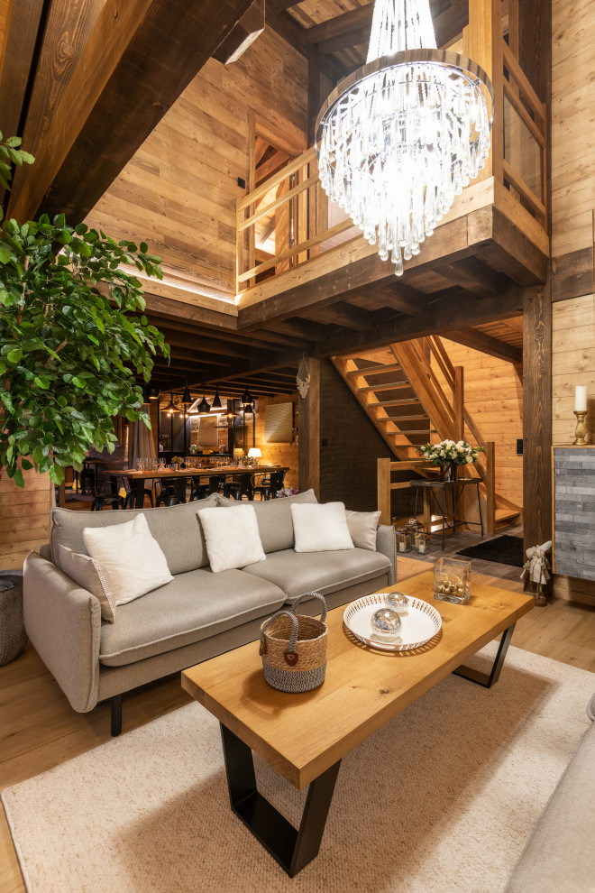 Inspiration for a rustic living room remodel in Nancy