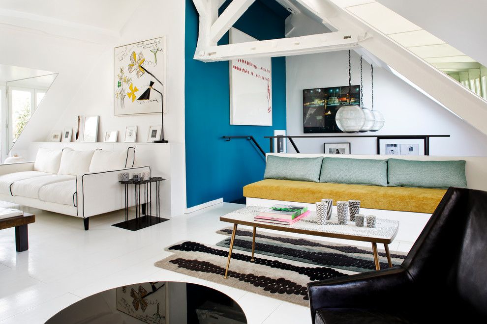 This is an example of a scandi living room in Paris.