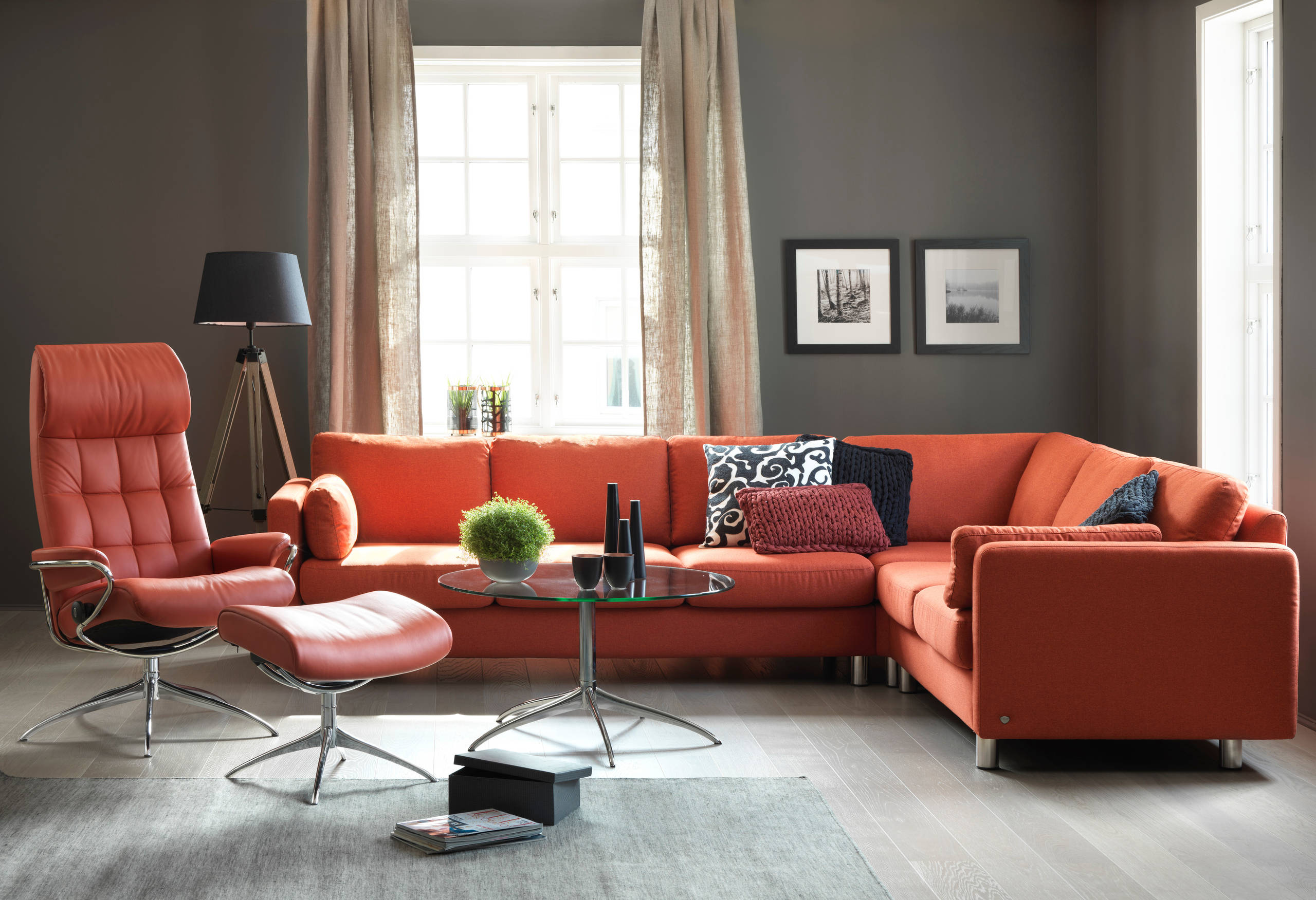 Ensemble Canapé et Fauteuil Orange et Rouge - Stressless - Contemporary -  Living Room - Grenoble - by Stressless France | Houzz