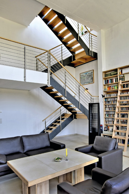 Escalier industriel dans un loft - Industriel - Salon - Autres périmètres -  par Créateurs d'escaliers Treppenmeister | Houzz