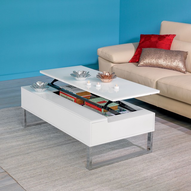Novy Table basse avec tablette relevable blanche - Contemporary - Living  Room - Other - by alinea | Houzz