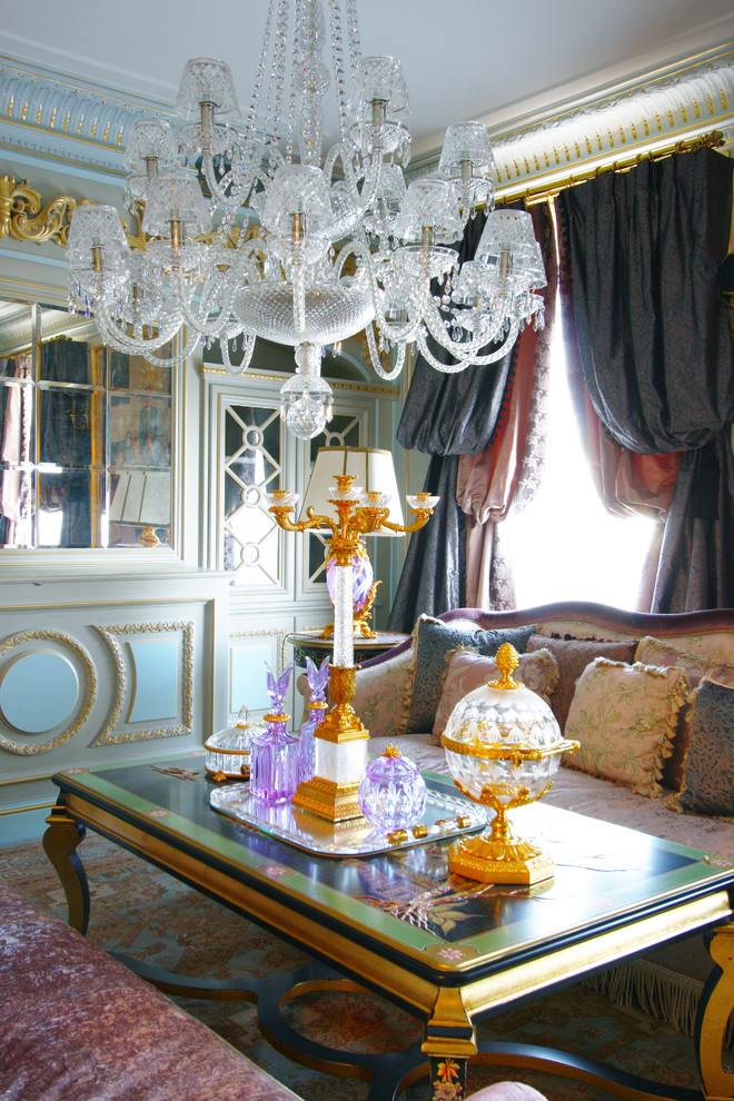 Photo of a small classic formal enclosed living room in Paris.