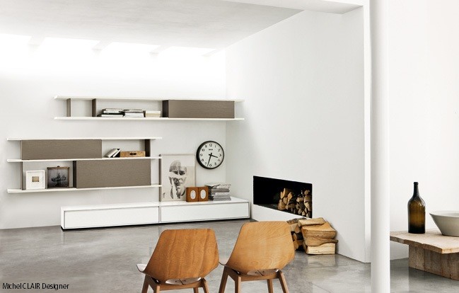 Inspiration pour un salon minimaliste.