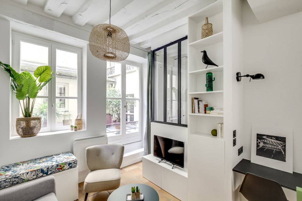 Studio Parisien Avec Un Air De Maison De Campagne Scandinavian Living Room Paris By Parisdinterieur Houzz