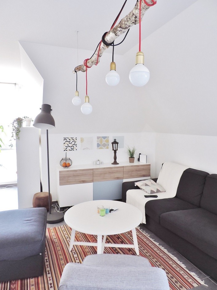 Design ideas for a scandi living room in Angers.