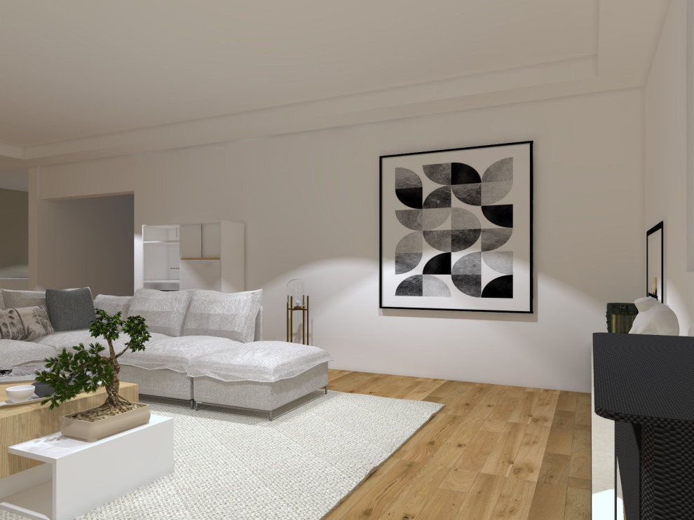 Immagine di un grande soggiorno aperto con pavimento in terracotta, stufa a legna, TV a parete, pavimento rosa e soffitto a volta