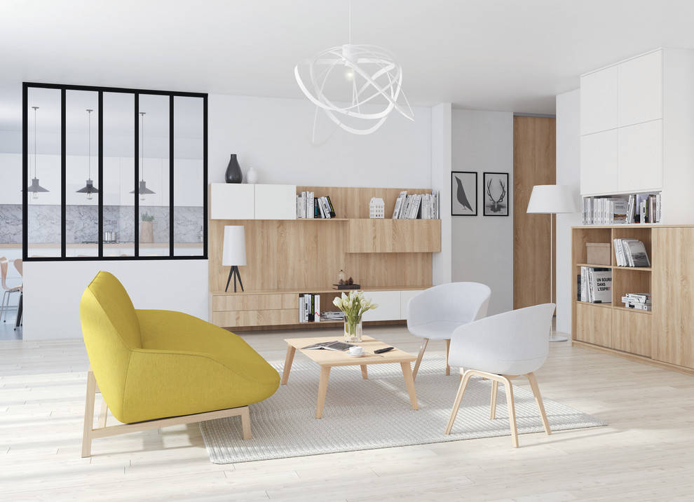 Design ideas for a scandi living room in Toulouse.