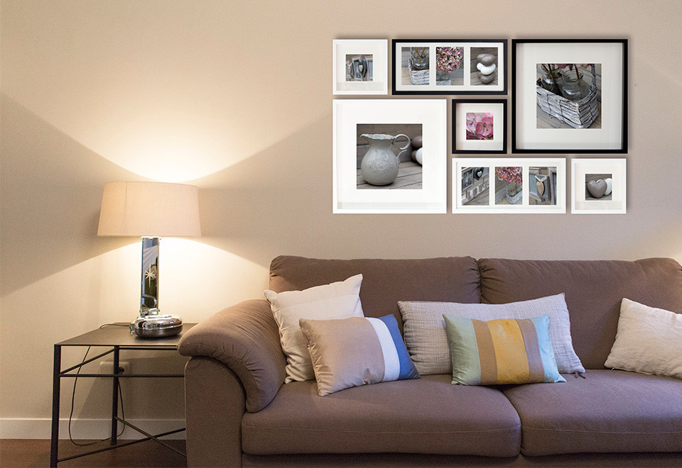 Wall decor with LOVE romantic photographs, Grey Large Wall Art , heart