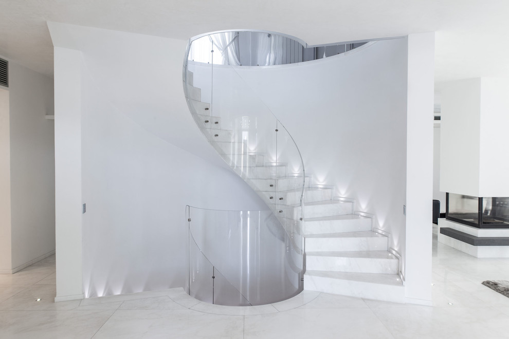 Inspiration for a large contemporary curved staircase in Florence.