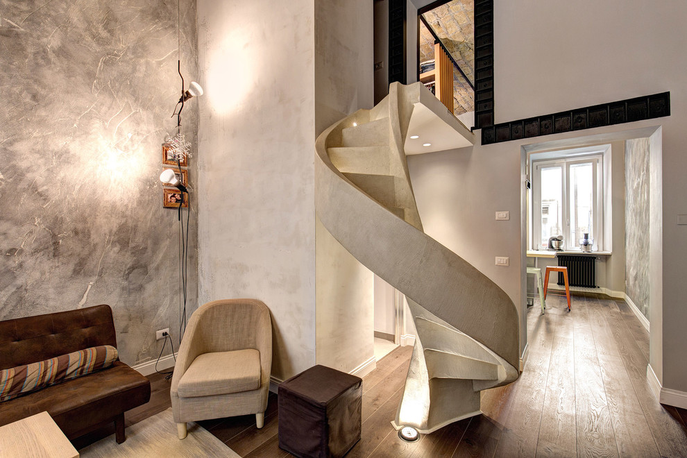 Inspiration for an industrial staircase remodel in Rome