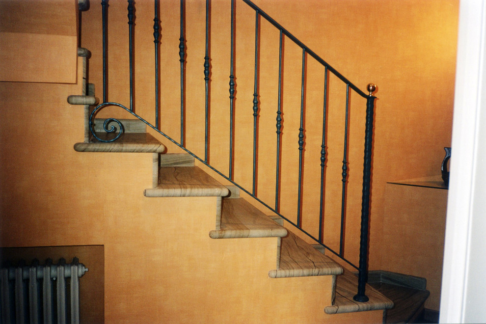 Staircase - small farmhouse u-shaped staircase idea in Turin