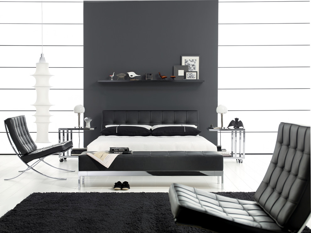 Modelo de dormitorio minimalista de tamaño medio