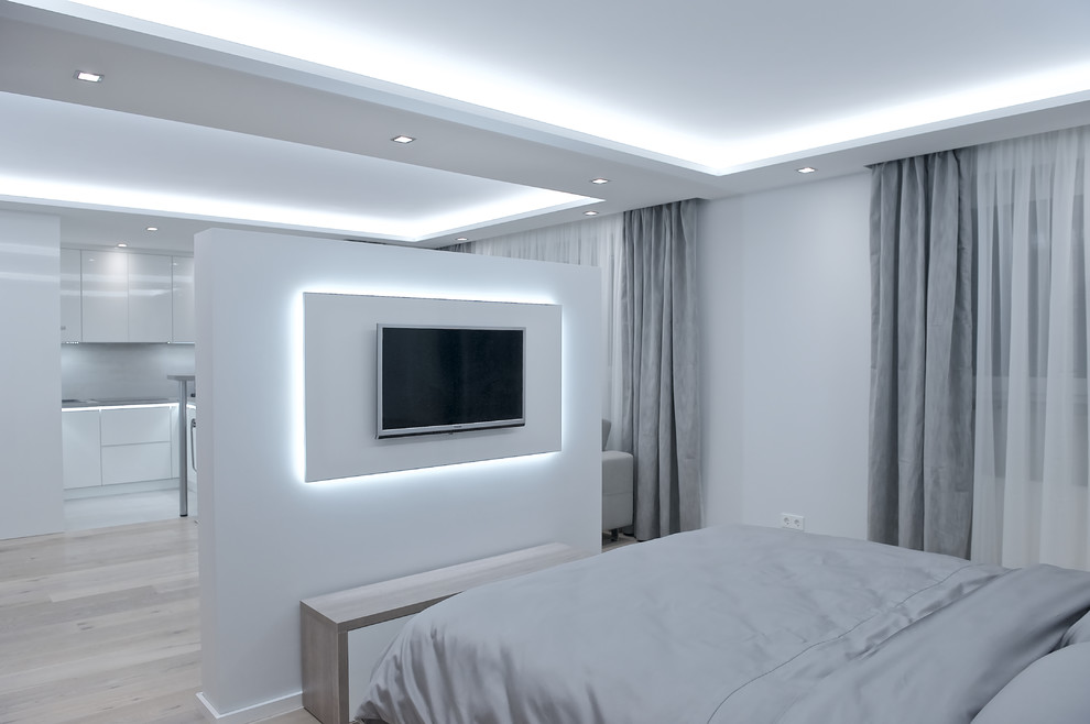 Bedroom - modern bedroom idea in Dusseldorf
