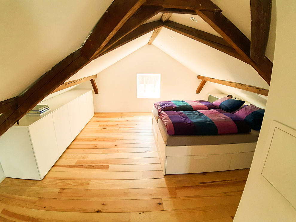 シュトゥットガルトにある北欧スタイルのおしゃれな寝室のレイアウト