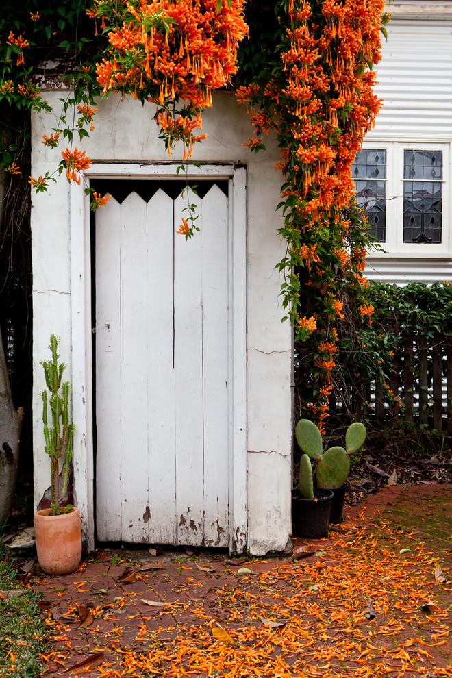 Garden shed - mid-sized shabby-chic style attached garden shed idea in Perth