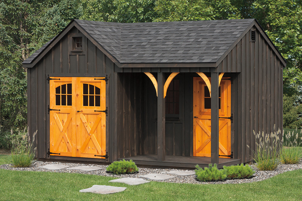 Design ideas for a medium sized detached garden shed in Philadelphia.