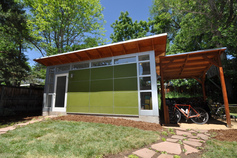 A Green Guest Studio 12x20 Studio Shed Contemporary Shed Denver