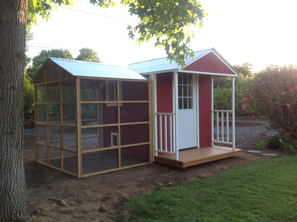 Barnyard Bonanza Chicken Coop with Run Farmhouse Shed Orange