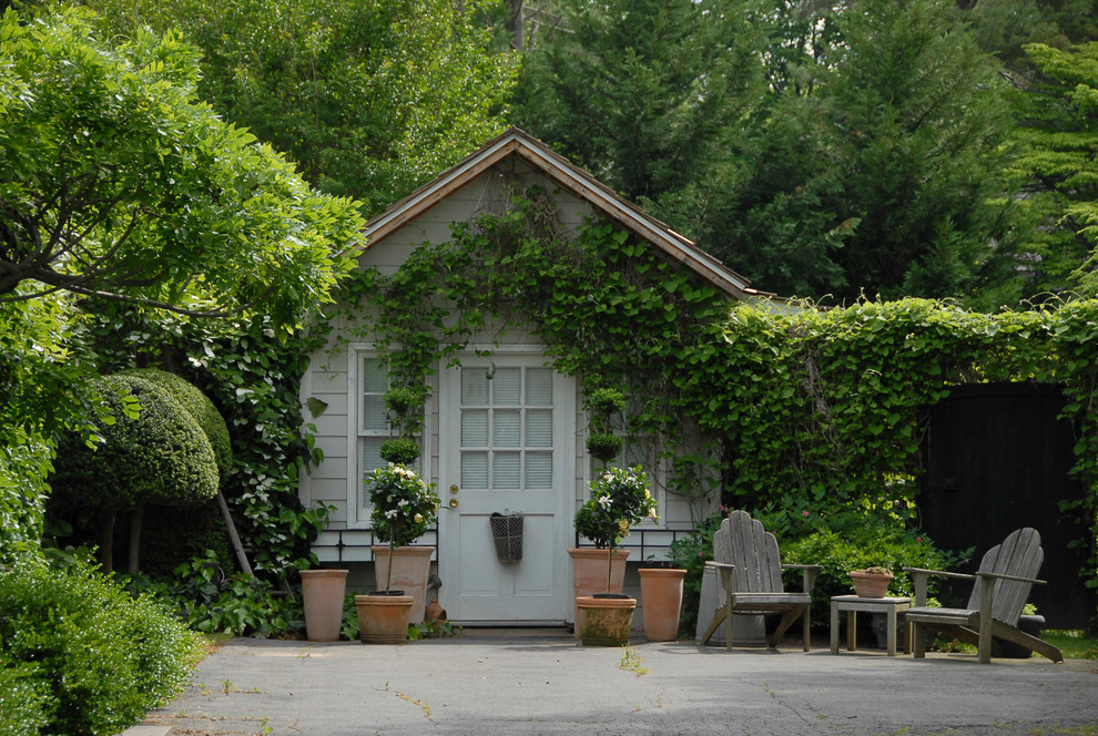 Classic detached garden shed in New York.