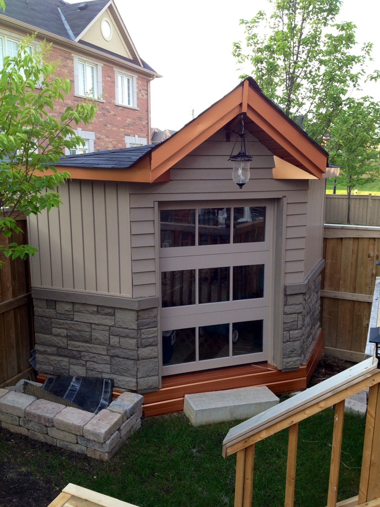 Inspiration for a small contemporary detached garden shed in Toronto.