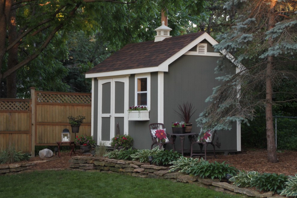 Mid-sized elegant detached garden shed photo in Minneapolis