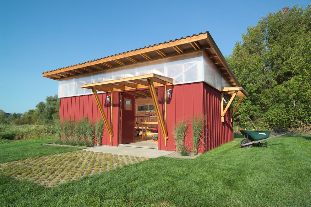 Farmhouse detached studio / workshop shed photo in Minneapolis