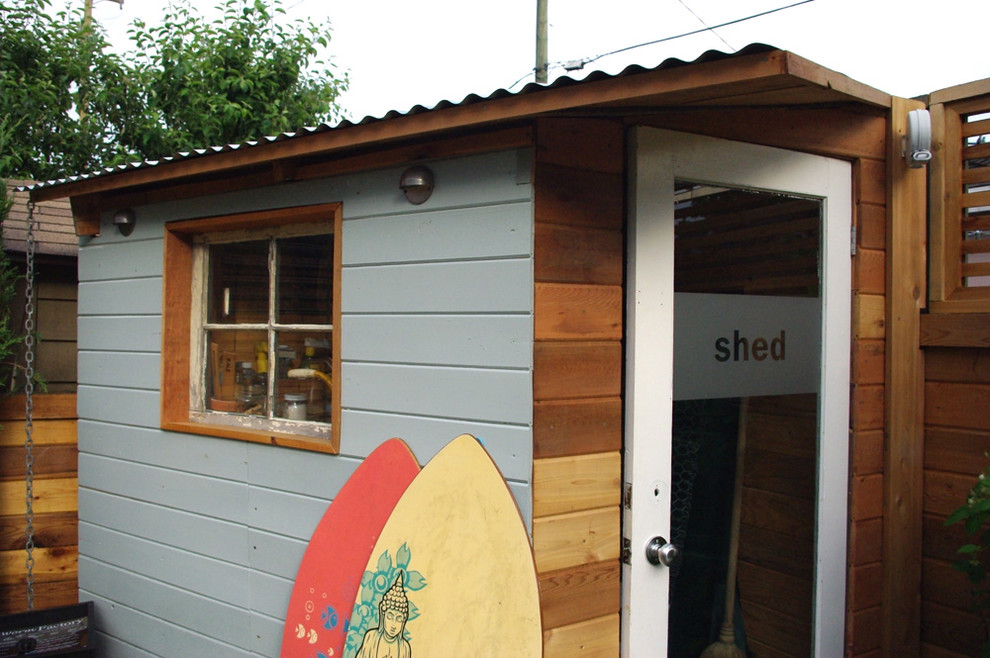 Photo of a contemporary garden shed and building in Vancouver.