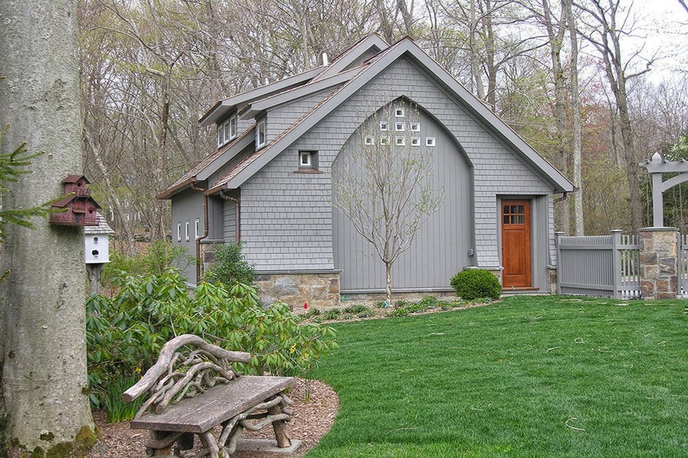 Inspiration for a mid-sized timeless detached shed remodel in Other