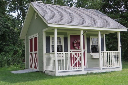 Inspiration for a small country detached garden shed remodel in Providence