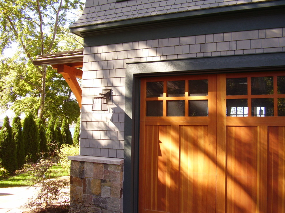 Inspiration for a craftsman shed remodel in New York