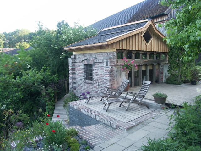 Garagenumbau zum Gartenhaus , vorher - nachher - Mediterran