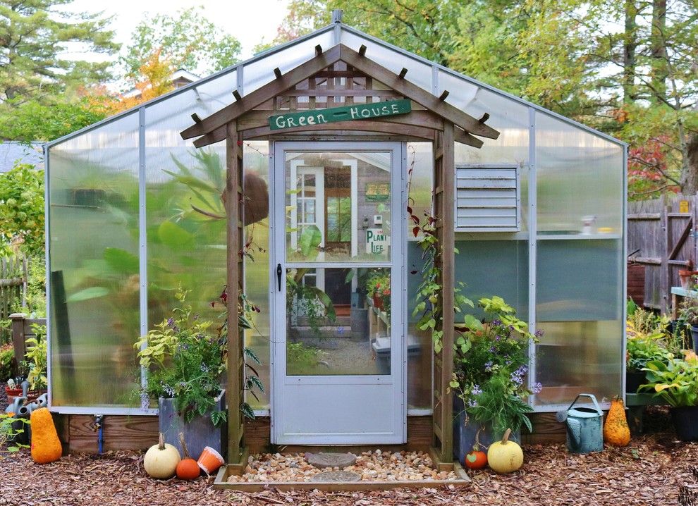 Garden Room with Spa and Greenhouse Traditional Shed Boston by