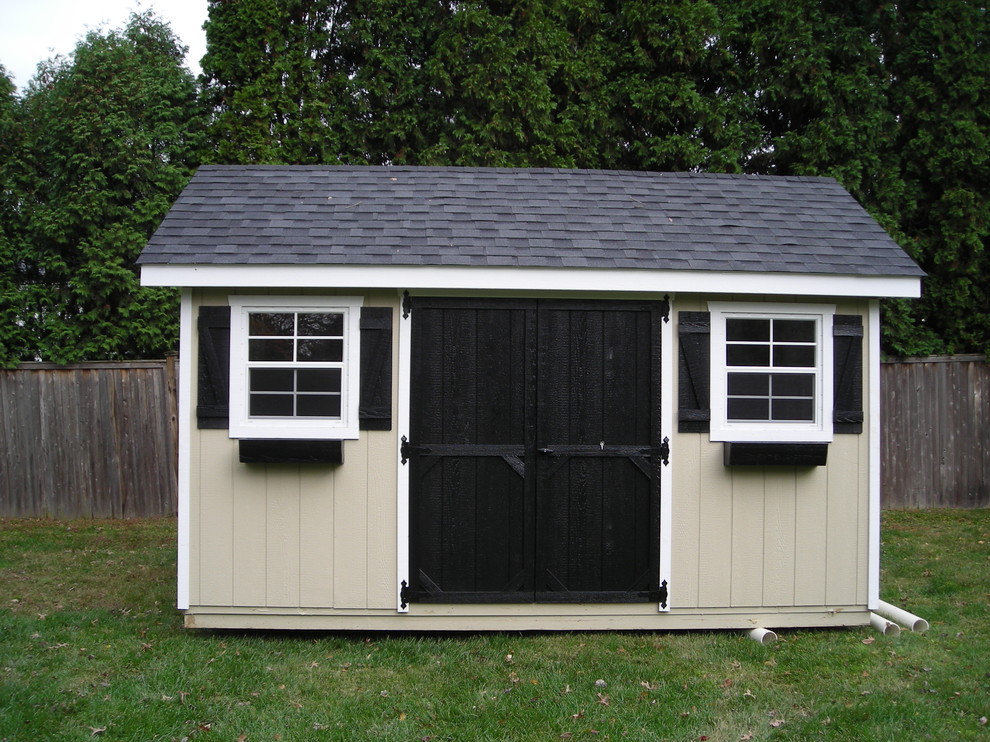 Inspiration for a small farmhouse detached shed remodel in Philadelphia