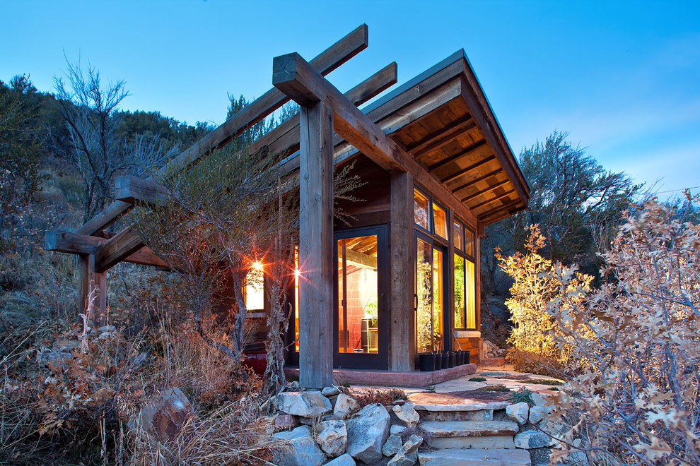 Mountain style detached studio / workshop shed photo in Salt Lake City