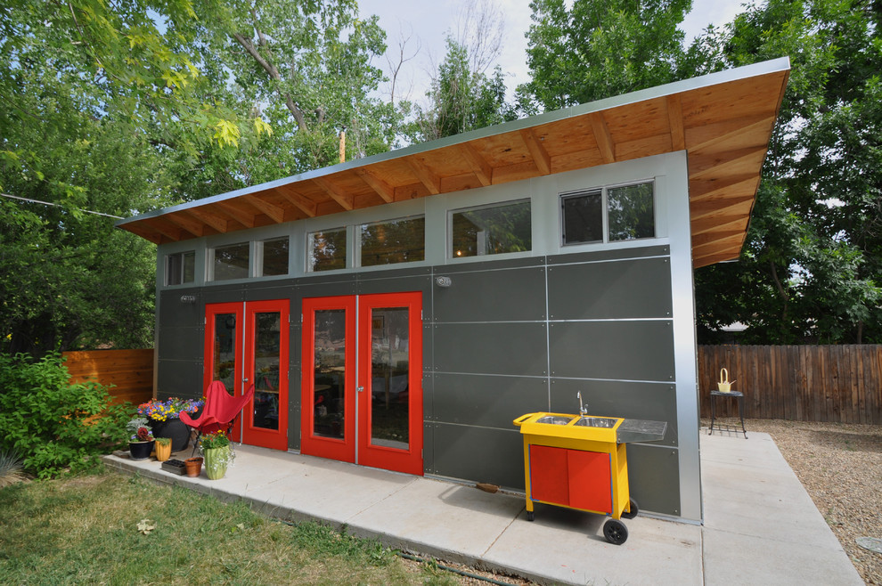 Urban garden shed and building in Denver.