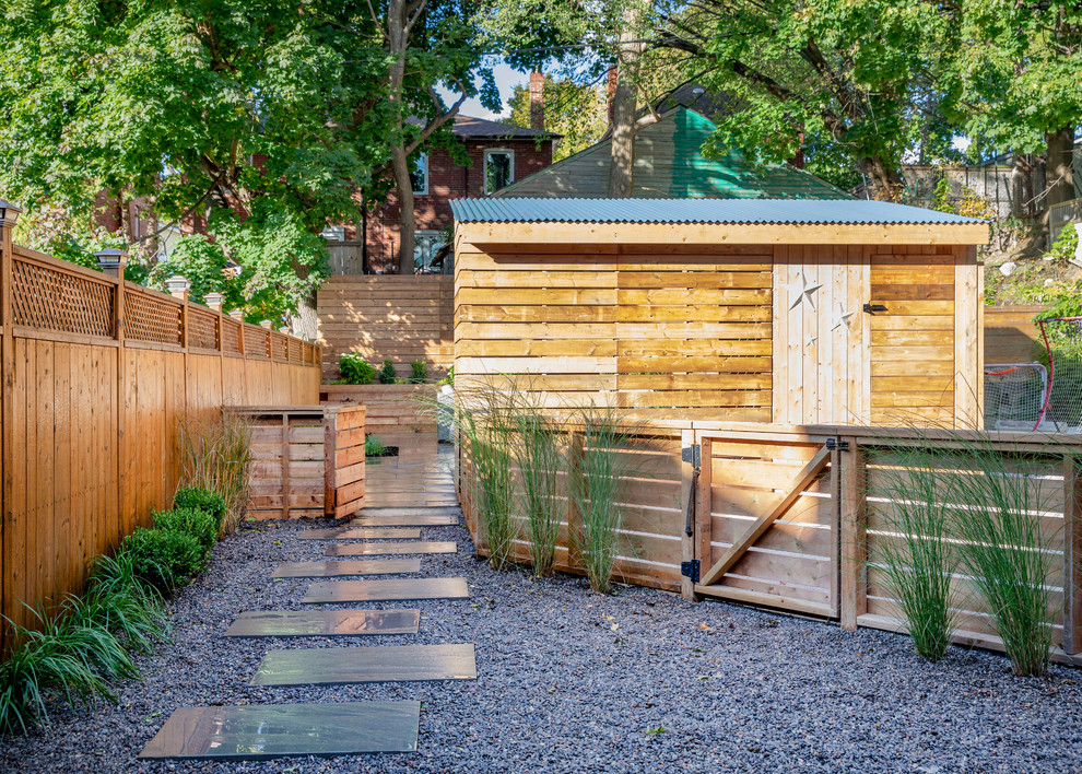 Photo of a contemporary garden shed and building in Toronto.