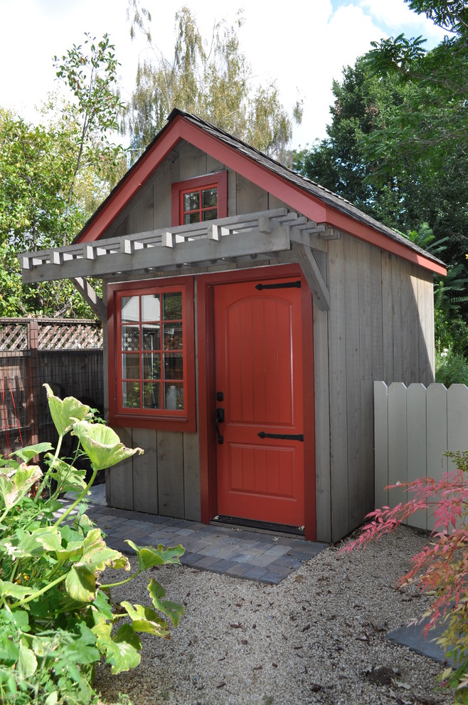 Farmhouse detached garden shed photo in San Francisco