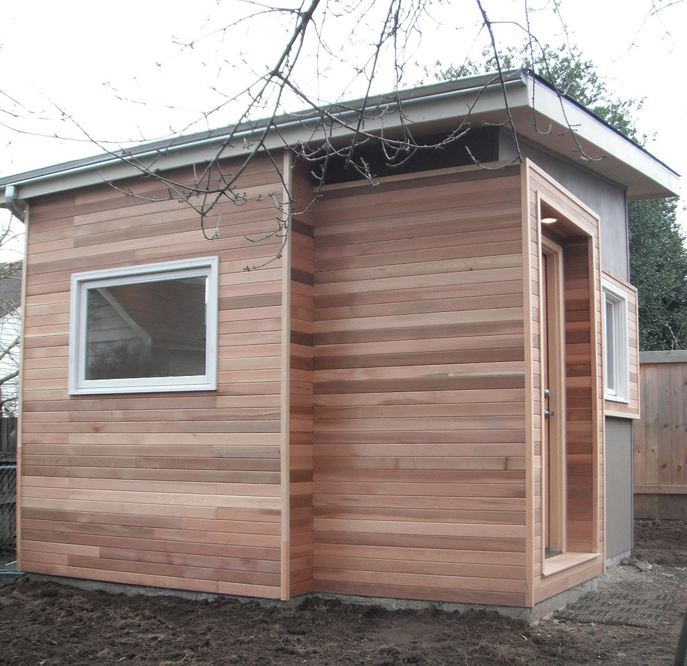 This is an example of a contemporary garden shed and building in Austin.
